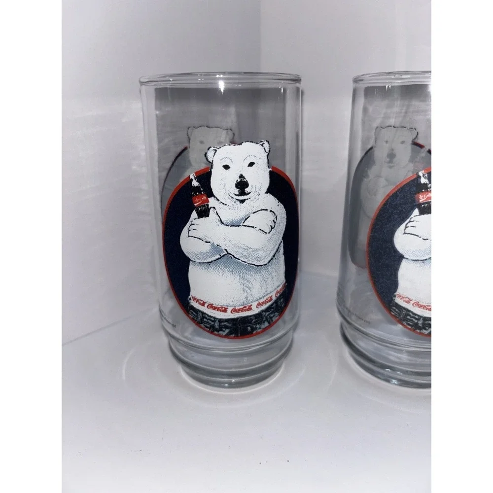 Coca-Cola Coke Polar Bear Glasses Glass 16oz Always Cool 1997 Vintage Set of‎ 6